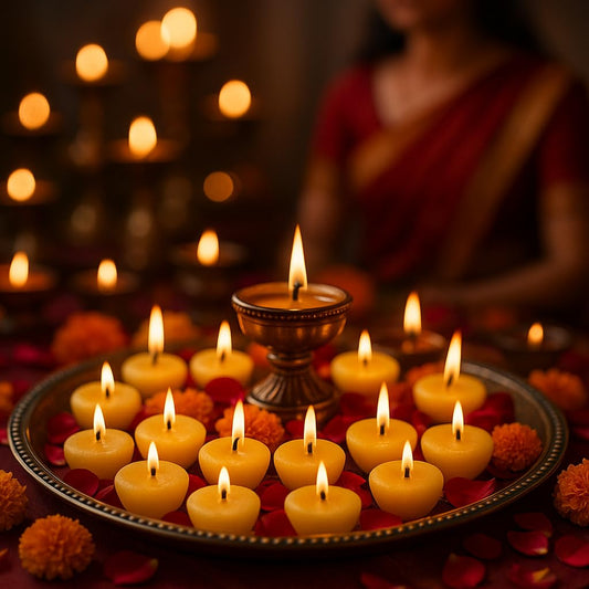 Candlewale Cow Ghee Diya Batti – 100 Pre-Soaked Cotton Wicks | Wax-Free, Ready to Use, Long Burning | Ghee Wick for Puja, Aarti, Diwali, Havan, Rituals & Mandir Use (Pack of 1 (100))
