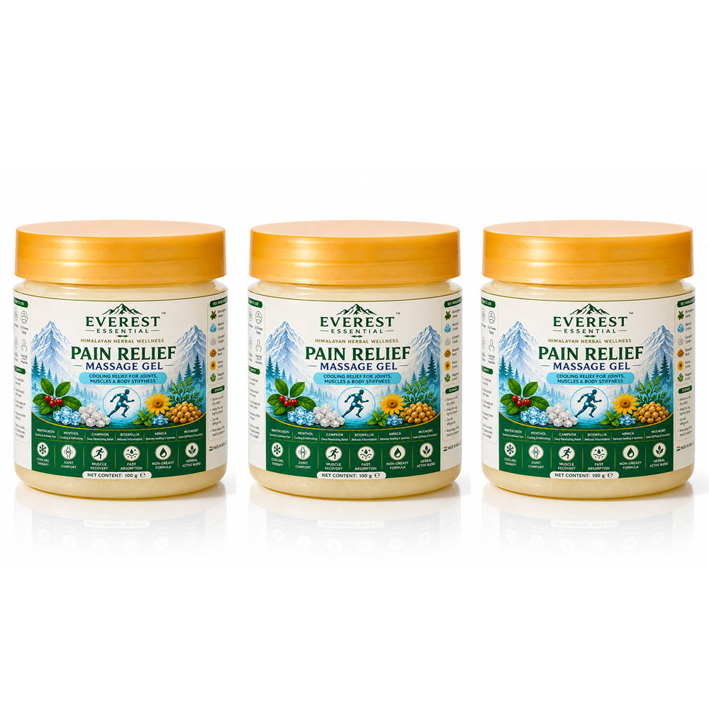 Everest Pain Relief Massage Gel jars, 3-pack set