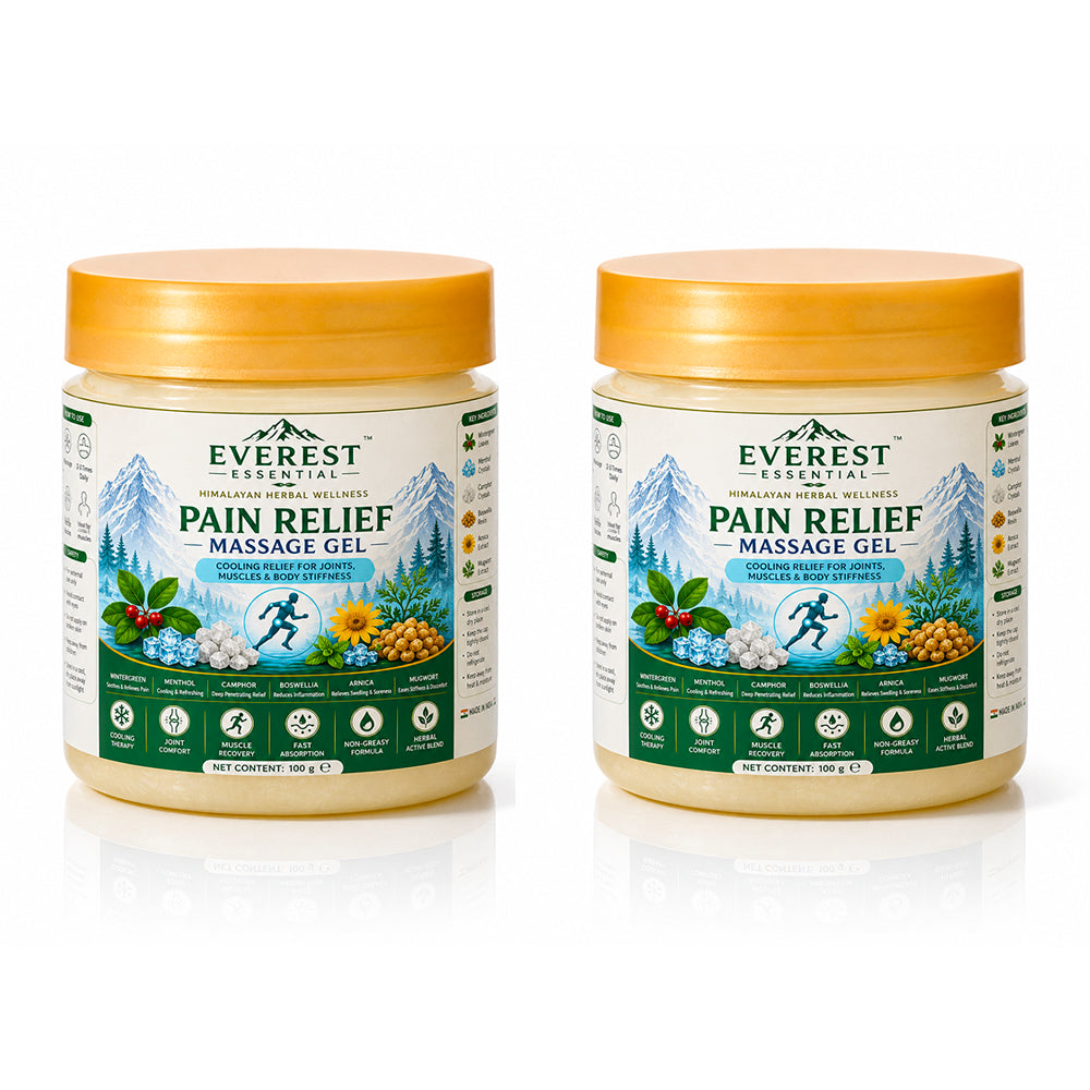 Everest Pain Relief Massage Gel jar duo, label-forward 2-pack