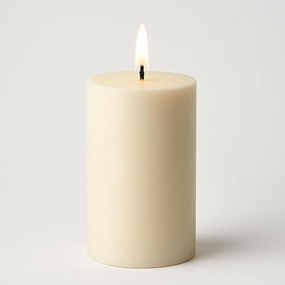 100% Pure Beeswax Pillar Candle, 2.5 x 5 Inch, Natural Honey Scent, Hand-Poured (White Beeswax)