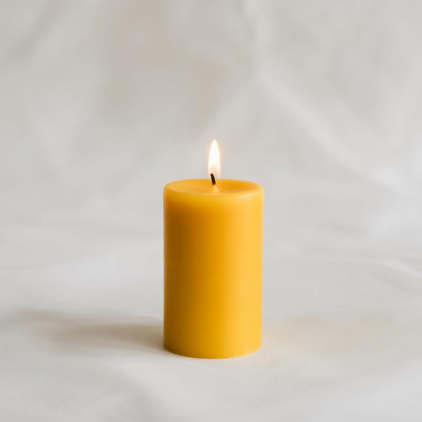100% Pure Beeswax Pillar Candle, 2.5 x 5 Inch, Natural Honey Scent, Hand-Poured (Yellow Beeswax)
