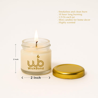 Candlewale Scented Candle Gift Set – Pack of 6 Mini Jar Wax Candles, Highly Fragranced Aromatherapy Candles for Home Decor & Gifting