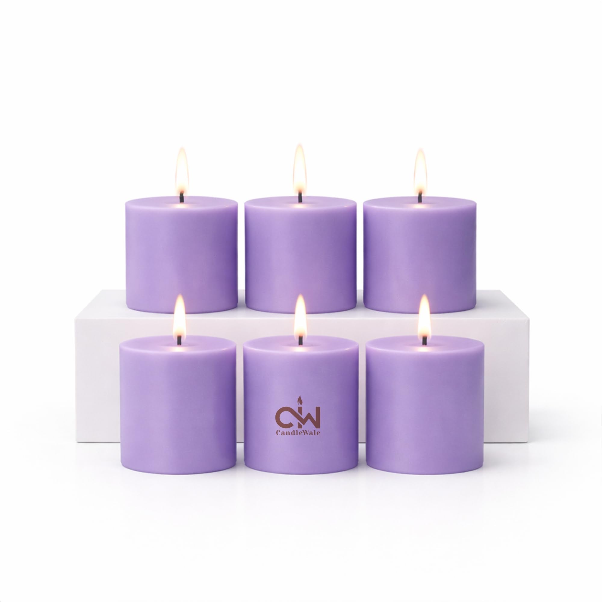 Pillar Candles Set of 6 – Dripless, Smokeless & Odourless Wax Decorative Candles for Home Decor, Wedding & Party Use, 30 Hours Long Burning, Size 2 x 2 Inch (Classic Unscented)