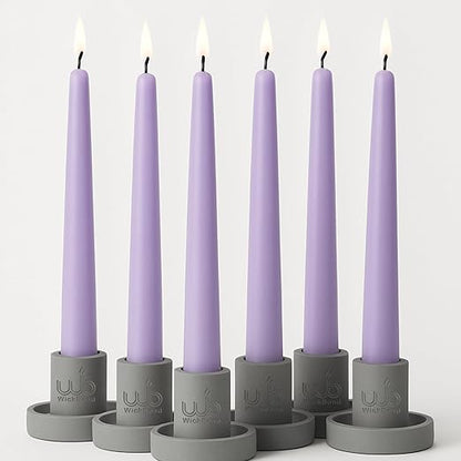 Candlewale 10″ Soy Wax Taper Candles – Pack of 6 | Dripless, Smokeless, Long Burn | Elegant for Dinner, Wedding & Home Décor (Lavender)