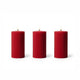 Candlewale Soy Wax Ribbed Pillar Candle Set of 3 – 2x3 Scented Candles for Home Decor, Spa, Diwali, Wedding, Valentine & X-Mass (Rose)
