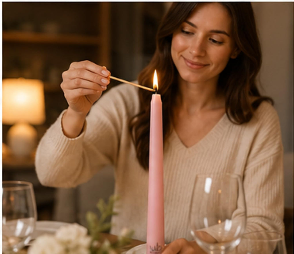 Taper Candles 10 Inch – Pack of 4 | Dripless, Smokeless, Long Burn | Elegant for Dinner, Wedding & Home Décor (Black)