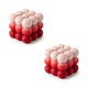Candlewale Ombre Bubble Candle – Hand-Poured Scented Soy Wax Pastel Cube for Aesthetic Room Decor & Gifting (Set of 2) (Rose)