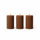 Candlewale Soy Wax Ribbed Pillar Candle Set of 3 – 2x3 Scented Candles for Home Decor, Spa, Diwali, Wedding, Valentine & X-Mass (Sandalwood)