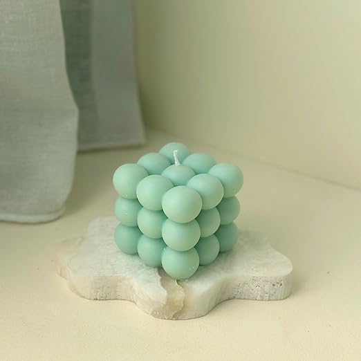 Candlewale Scented Bubble Candles, Set of 2 Handmade Soy Wax Cube Candles, Home Decor and Gifting (Ocean Breeze)