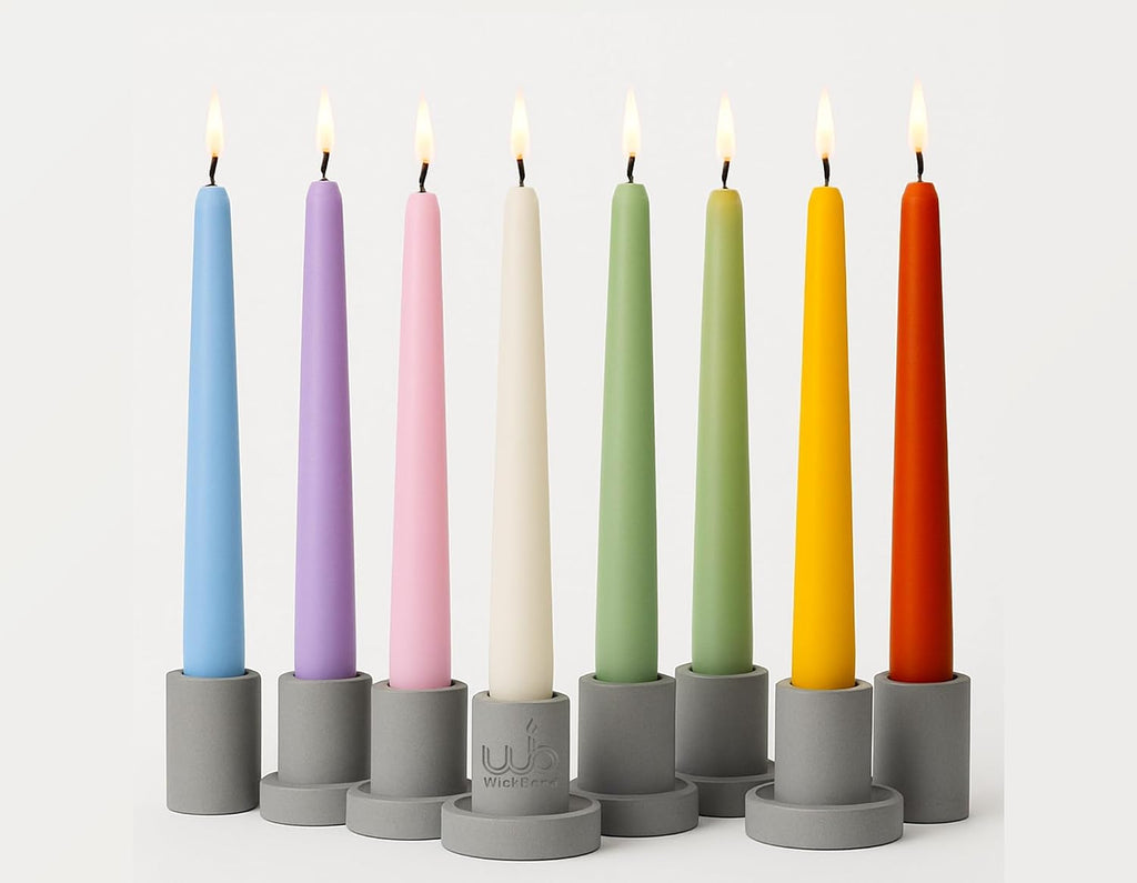 Taper Candles 10 Inch – Pack of 4 | Dripless, Smokeless, Long Burn | Elegant for Dinner, Wedding & Home Décor (Black)