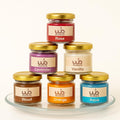 Mini candle gift set: Rose, Lavender, Vanilla, Wood, Orange, Aqua in glass jars