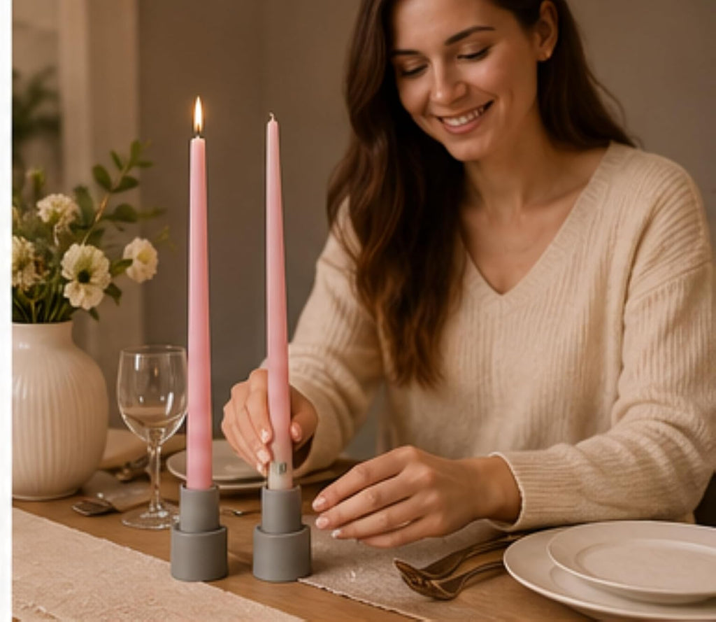 Taper Candles 10 Inch – Pack of 4 | Dripless, Smokeless, Long Burn | Elegant for Dinner, Wedding & Home Décor (Black)