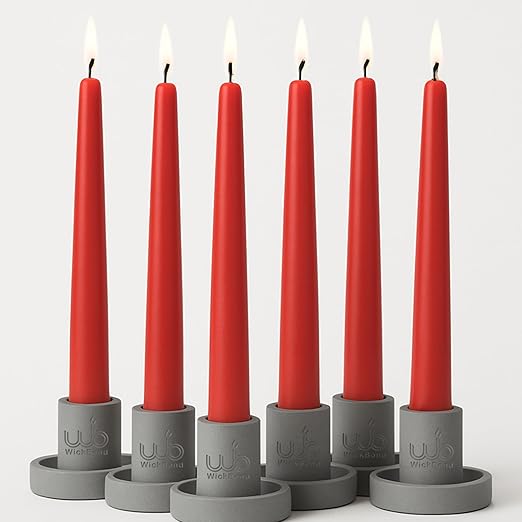 Candlewale 10″ Soy Wax Taper Candles – Pack of 6 | Dripless, Smokeless, Long Burn | Elegant for Dinner, Wedding & Home Décor (Rose)