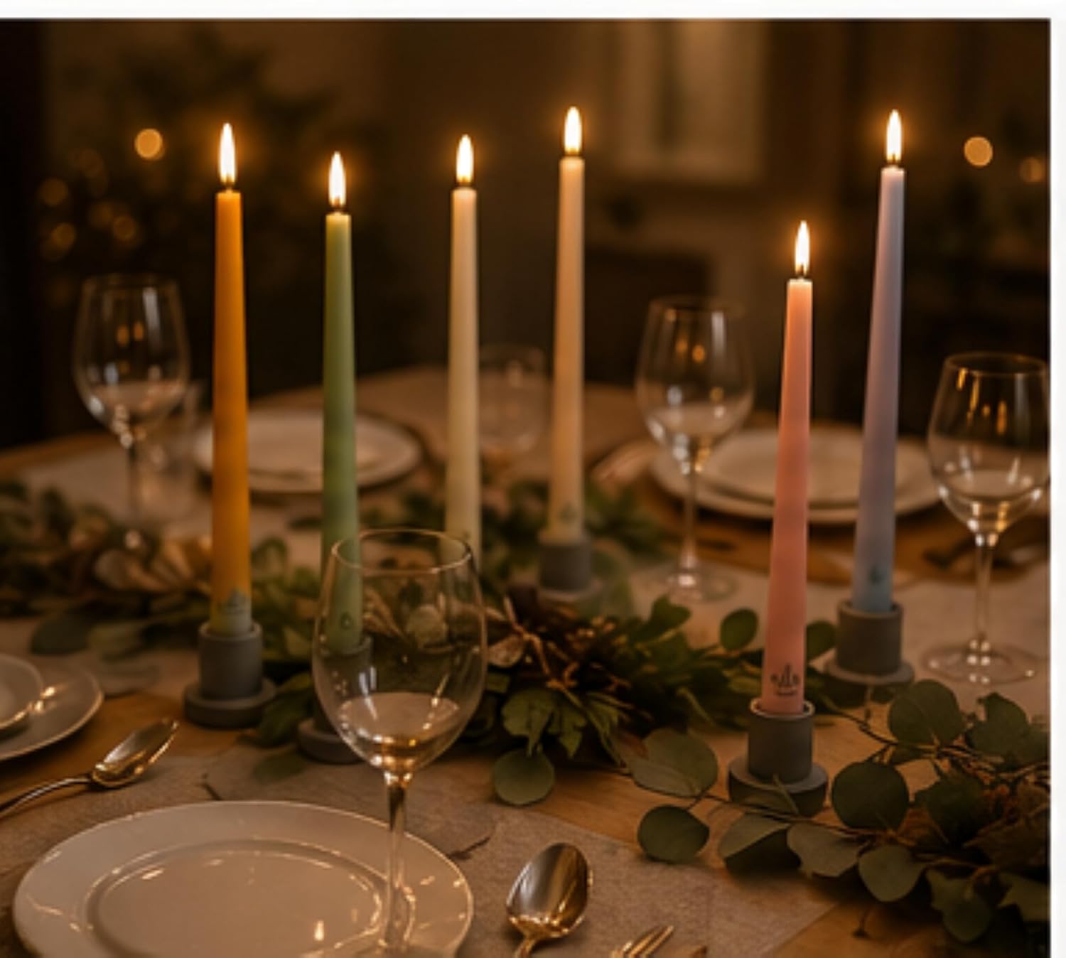 Taper Candles 10 Inch – Pack of 4 | Dripless, Smokeless, Long Burn | Elegant for Dinner, Wedding & Home Décor (Black)