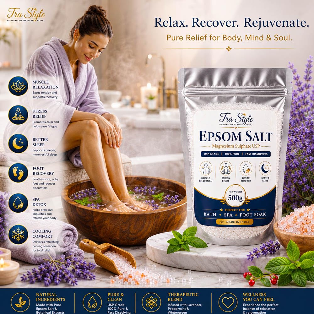 Lavender Cooling Recovery Soak | Foot Spa & Muscle Relief Magnesium Bath Salt (1.5kg)