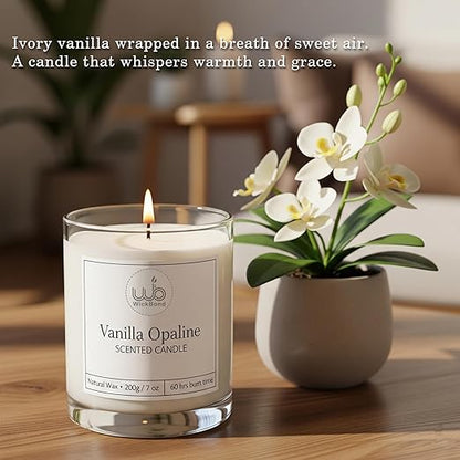 Candlewale Luxury Scented Glass Candle – 7 oz (200g) Soy Wax | 60-Hour Burn | Hand-Poured, Eco-Friendly Aromatherapy | Premium Gift for Her, Him & Home Décor (Vanilla Opaline)