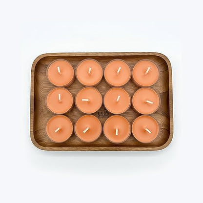 Candlewale Set of 12 Scented Soy Wax Tealight Candles – Smokeless, Drip-Free, 4-Hour Burn Time – Ideal for Home Décor, Pooja, Spa & Gifting (Orange)