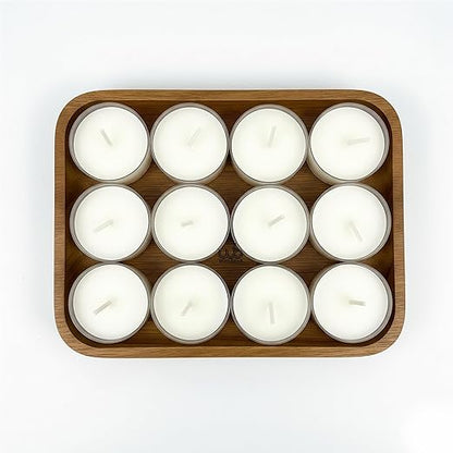 Candlewale Set of 12 Scented Soy Wax Tealight Candles – Smokeless, Drip-Free, 4-Hour Burn Time – Ideal for Home Décor, Pooja, Spa & Gifting (Jasmine)