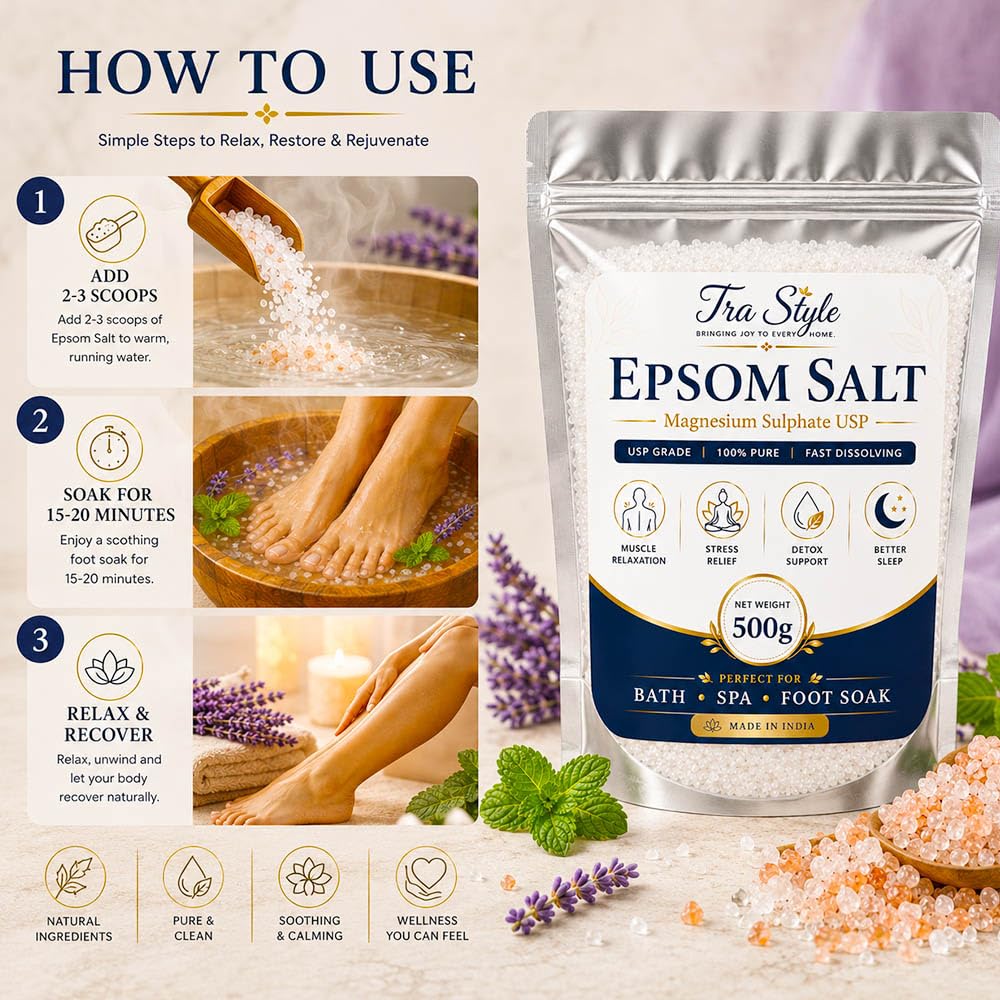 Lavender Cooling Recovery Soak | Foot Spa & Muscle Relief Magnesium Bath Salt (1.5kg)