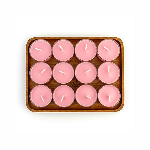 Candlewale Set of 12 Scented Soy Wax Tealight Candles – Smokeless, Drip-Free, 4-Hour Burn Time – Ideal for Home Décor, Pooja, Spa & Gifting (Lily)