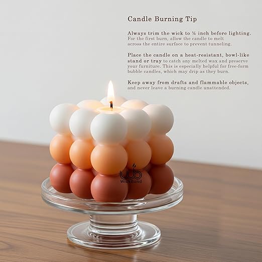 Candlewale Ombre Bubble Candle – Hand-Poured Scented Soy Wax Pastel Cube for Aesthetic Room Decor & Gifting (Set of 2) (Tropical)