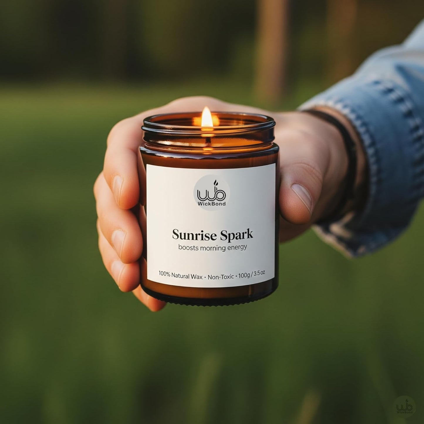 Aromatherapy Candle Hand-Poured Soy Candles with Essential Oils (100g, 30Hrs Each) – Clean Burning, Non-Toxic – for Energy & Positivity (Sunrise Spark)