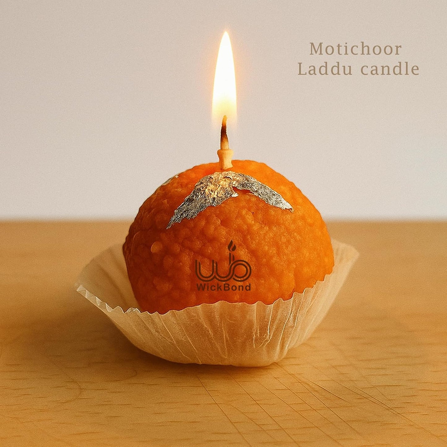 Candlewale Motichoor Ladoo Scented Candle | Handcrafted Soy Wax Sweet Aroma Candle for Diwali, Pooja, Gifting & Home Décor | Realistic Mithai Look | Set of 12