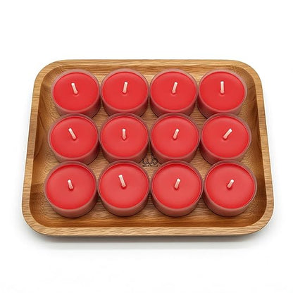 Candlewale Set of 12 Scented Soy Wax Tealight Candles – Smokeless, Drip-Free, 4-Hour Burn Time – Ideal for Home Décor, Pooja, Spa & Gifting (Rose)