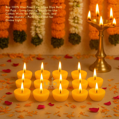 Candlewale Good Morning Ghee – Ghee Diya Batti 100g | Pure Cow Ghee Cotton Wicks | Wax-Free, Ready-to-Use, Long-Burning | for Puja, Aarti, Diwali & Daily Rituals | Pack of 2