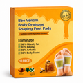 Bee Venom body drainage shaping foot pads box with two green adhesive patch strips